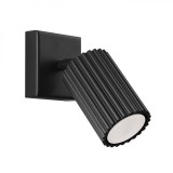 Lampă De Perete Karbon Negru Din Aluminiu, 1 Bec Tub Minimalist De Interior