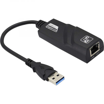 Cablu adaptor, Mokeum, USB 3.0/RJ 45, Negru foto