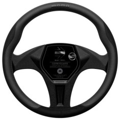 Husa volan Momo Comfort, microfibra, Black Edition, negru foto
