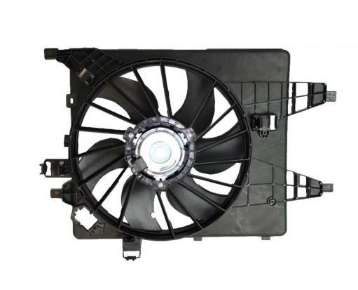 GMV radiator electroventilator Renault Kangoo (W), 2008-, motor 1.5 dci, diesel, 1.6, benzina, 384 mm; 2 pini, fara pre-rezistor,