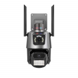 Camera supraveghere video PNI IP782 dual lens 3+3MP, WiFi, PTZ, zoom digital, slot micro SD, stand-alone, aplicatie mobil