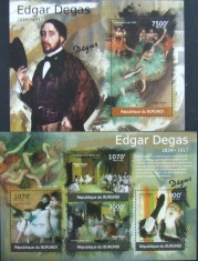 REP.BURUNDI - PICTURI EDGAR DEGAS-1 M/SH.+ 1 S/SH.-MNH** - RBU 37
