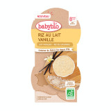 Desert Bio din lapte cu orez si vanilie, 2 x 100 g, BabyBio