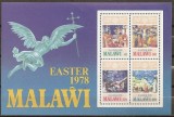 C3272 - Malawi 1978 - Pastele bloc neuzat,perfecta stare, Nestampilat