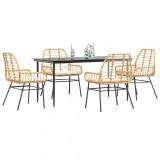 Gossi set mobilier de gradina cu perne 5 piese maro sticla polirattan