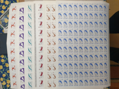 Coli timbre Rom&amp;acirc;nia nestampilate 1961 ned.100 serii sporturi de munte rar foto
