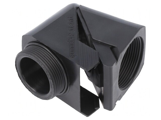 Conector unghiular M16 IP68 poliamidă neagră