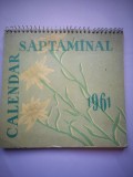 Calendar Saptamanal 1961, Almanah Bibliofilie, Flori de Colt, Date Importante 1961-1962