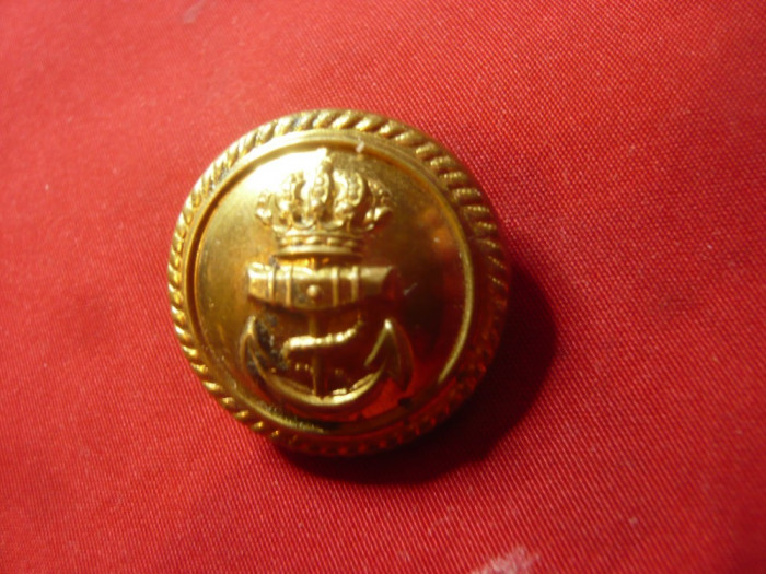 Nasture pt Uniforma Militara Marina Belgiana ,bronz aurit ,d=2cm