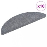 VidaXL Covorașe scări autoadezive 10 buc. gri deschis 56x17x3 cm punch