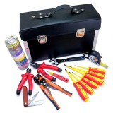 Cumpara ieftin Trusa 14 scule pentru electrician 1000V + geanta din piele transport si depozitare, Richmann Exclusive