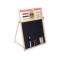 Tabla magnetica multifunctionala 2 in 1 cu suport din lemn, piese magnetice, creta, marker, burete 42 X 32.5 cm