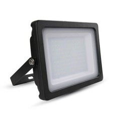 Proiector 100W LED alb 4000K slim negru IP65
