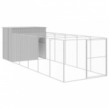 Cumpara ieftin Cusca de caine &amp; tarc gri deschis 214x661x181cm otel galvanizat