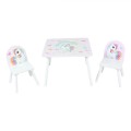 Set Masuta si 2 Scaune Copii U-Grow Unicorns, Mobilier Camera Copilului, Activitati, Desene, Joc, Ergonomic, Material Durabil