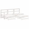 Set mobilier relaxare de gradina 5 piese alb lemn masiv de pin