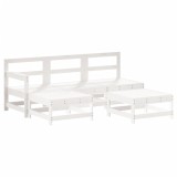 Set mobilier relaxare de gradina 5 piese alb lemn masiv de pin