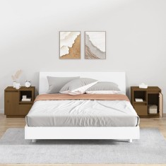 vidaXL Noptiere, 2 buc., maro miere, 50x34x50 cm, lemn masiv de pin
