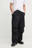 Diesel pantaloni de bumbac P-GUSTAF TROUSERS culoarea negru, drept, A16074.0IQAV