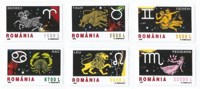 Romania, LP 1576/2002, Semnele Zodiacului (II), MNH