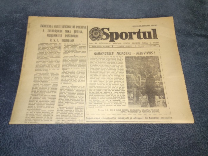 ZIARUL SPORTUL 5 NOIEMBRIE 1983