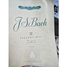 Partitura, 12 preludii mici, piano solo - J.S. Bach