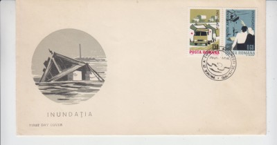 C12 - FDC Romania - Inundatia I - LP743 - 1970 foto