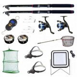 Set 2 lansete ultra carp 2.4, cantar electronic, 2 mulinete yf200, 2 forfati, 2 gute