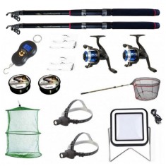 Set 2 lansete ultra carp 3m, cantar electronic, 2 mulinete yf200, 2 forfati, 2 gute si accesorii foto