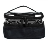 Portfard Valiză, Model Transparent, Dimensiuni 22x12x13cm, Culoare Negru, Oem