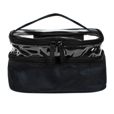 Portfard Valiză, Model Transparent, Dimensiuni 22x12x13cm, Culoare Negru foto
