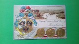 Litho Myslowice frontiera germano rusa moneda Stema Art Nouveau litografie