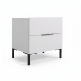 Cumpara ieftin Noptiera Adore Oryana Alb-Nuc, 2 Sertare, 55x59x44 cm. Noptiera dormitor moderna