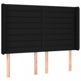 Cumpara ieftin Tablie de pat cu aripioare, negru, 147x16x118/128 cm, textil