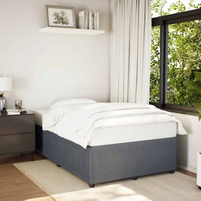 vidaXL Cadru de pat fără saltea Gri &amp;icirc;nchis 120x190 cm catifea 3284995 foto