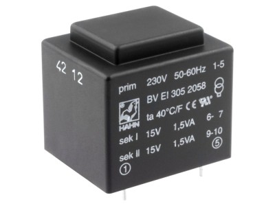 Transformator PCB &amp;icirc;ncapsulat 3VA 230V foto