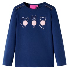 Tricou pentru copii cu maneci lungi, bleumarin, 92 foto