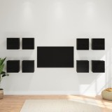vidaXL Dulap TV montat pe perete 8 pcs Stejar Negru 30,5 x 30 x 30 cm 3438615