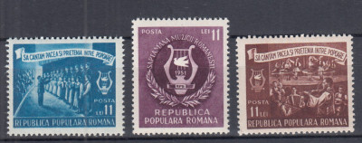 ROMANIA 1951 LP 288 SAPTAMANA MUZICII SERIE MNH foto