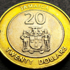 Moneda exotica - bimetal 20 DOLARI - JAMAICA, anul 2001 * cod 2098