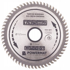 Disc circular pentru lemn 125x22.2mm cu 60 dinti TDD, Powermat