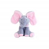 Jucarie interactiva elefant, peek a boo, canta si vorbeste, limba engleza