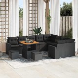 VidaXL Set de canapele pentru grădină 12 pcs Negru 80 x 80 x 71 cm