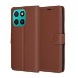 Husa pentru Honor X8c, Techsuit, Leather Folio, Maro