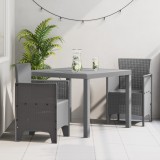 VidaXL Set mese grădină 3 pcs Gri deschis 100 x 100 x 73 cm Plastic
