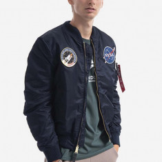 Alpha Industries geacă bomber MA-1 VF NASA LP bărbați, culoarea bleumarin, de tranziție 166107LP.07-navy