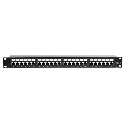 PATCH PANEL 24 PORTURI UTP CAT 5E KRONE+110 E - KOM-EMT6 foto