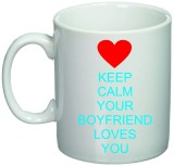 Cana alba personalizata &quot;Keep calm, your boyfriend loves you&quot;, INOVATIX&reg;. 330ml, Oem