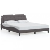 Cumpara ieftin Cadru de pat fara saltea, Zadar, gri, 160x200 cm, piele ecologica