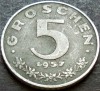 Moneda 5 GROSCHEN - AUSTRIA, anul 1957 * cod 2124, Europa, Zinc